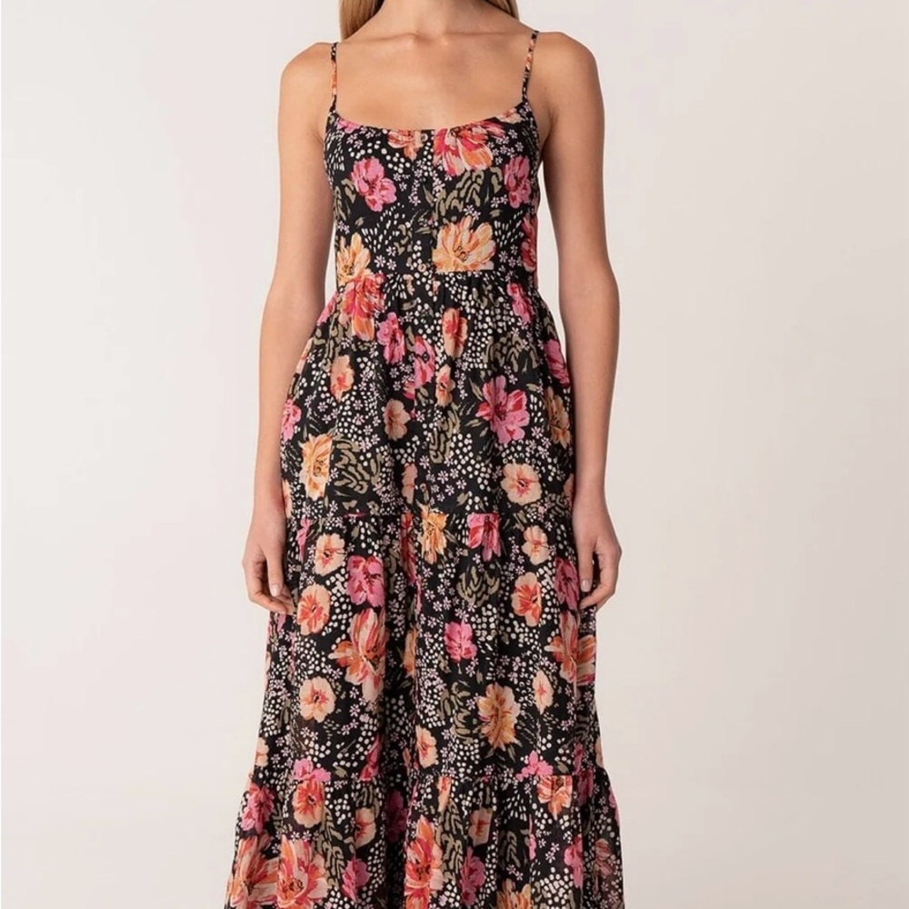 Lovestitch Pink and Orange Sundress Spaghetti Strap